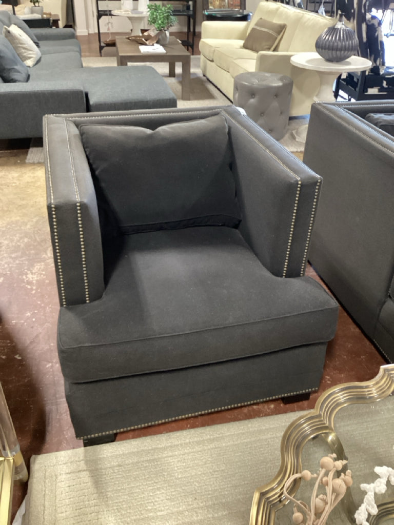 Modern Charcoal Accent Chair by Mitchell Gold & Bob Williams 30x30x34.5