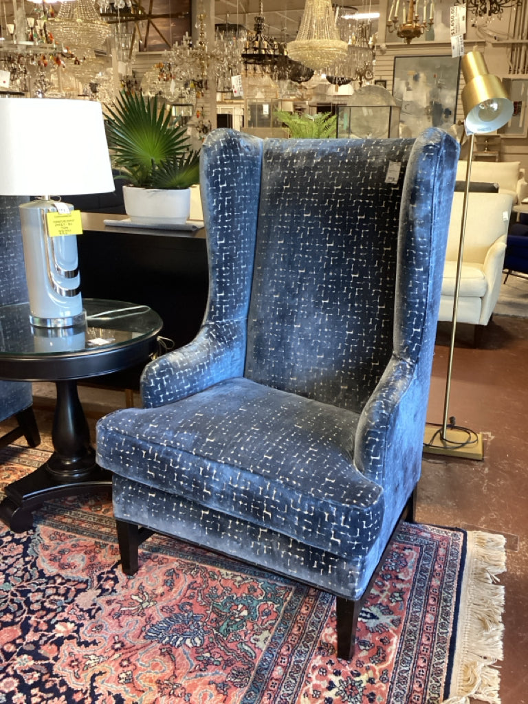 Wing Chair / blue velvet