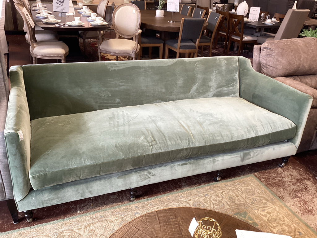 Havenly Madeline Velvet Green Sofa 90x33x31 AS FOUND