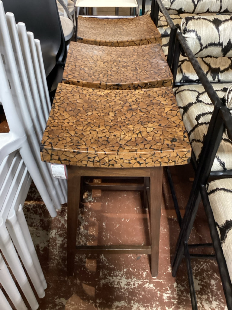 Bar Stool custom made in Thailand/ bamboo / teakwood base  SET OF 3