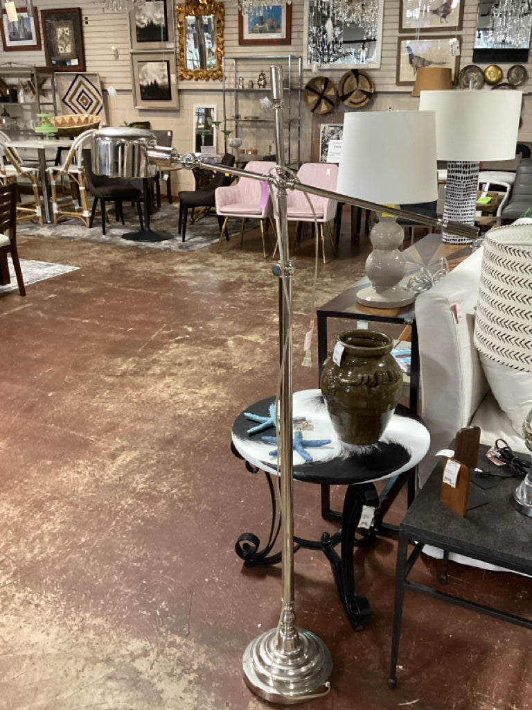 Brushed Nickel Pharmacy Swing Arm Light
