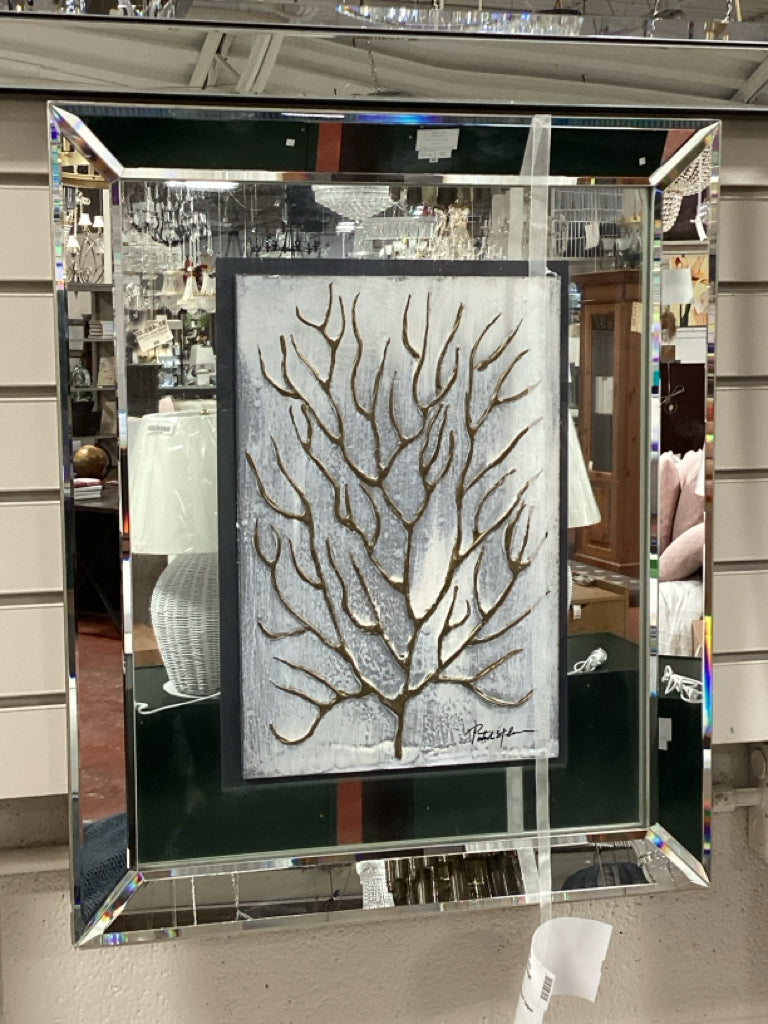 Patrick St Germain Renwil 24x20 Mirror Framed Gold Branch Design