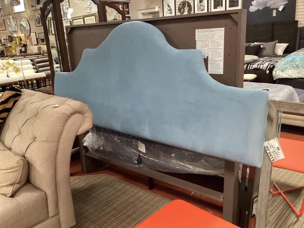 Havenly Blue Regency Headboard King Ocean Velvet  78" W x 58"    423SLM92