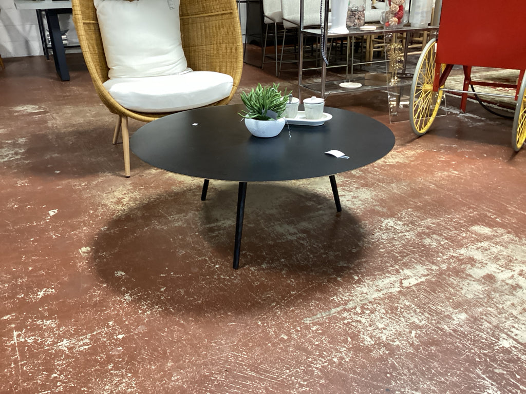 Four Hands Trula Round Coffee Table in Rubbed 39x15