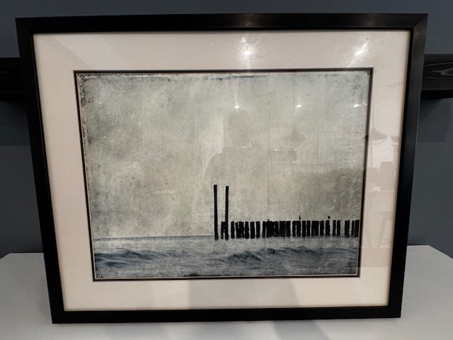 Made on Earth Pier #9344; 24x30; ocean and pier scene with blk frame