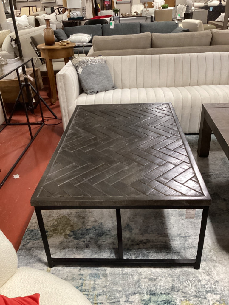 Hampton Coffee Table Metal & Wood 51" X 32" X 19"
