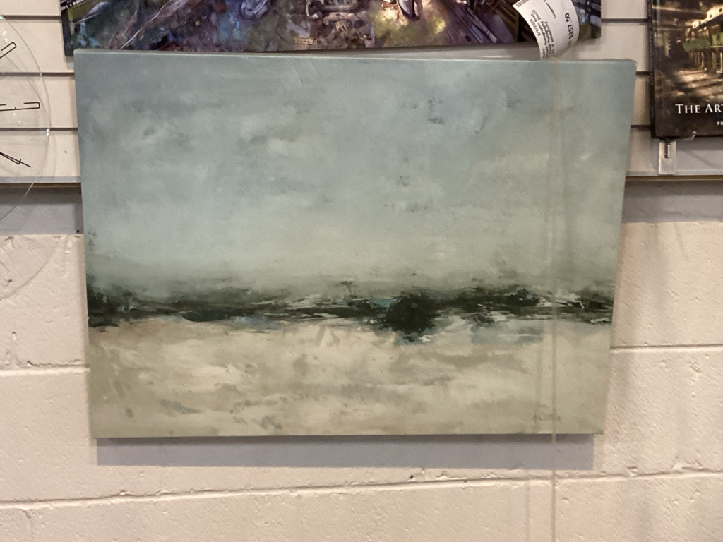 Land and Sky in Blue/Gray/Cream Art 30" x 22"