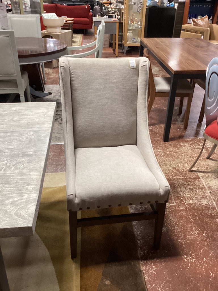 Chair/ PAIR beige linen accent chairs