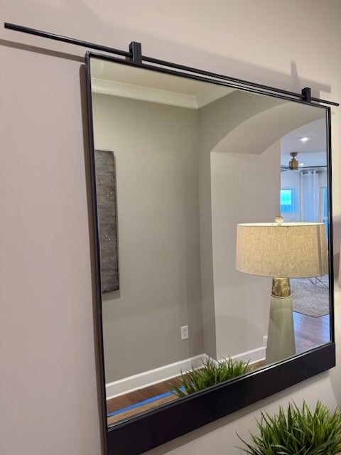 4 Hands Chico Wall  Mirror Black Iron  50x45