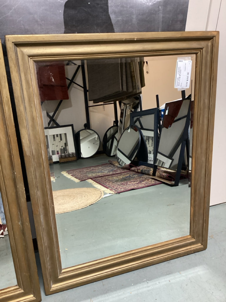 Mirror/ Antique gold distressed mirror 37 x 48 AS FOUND