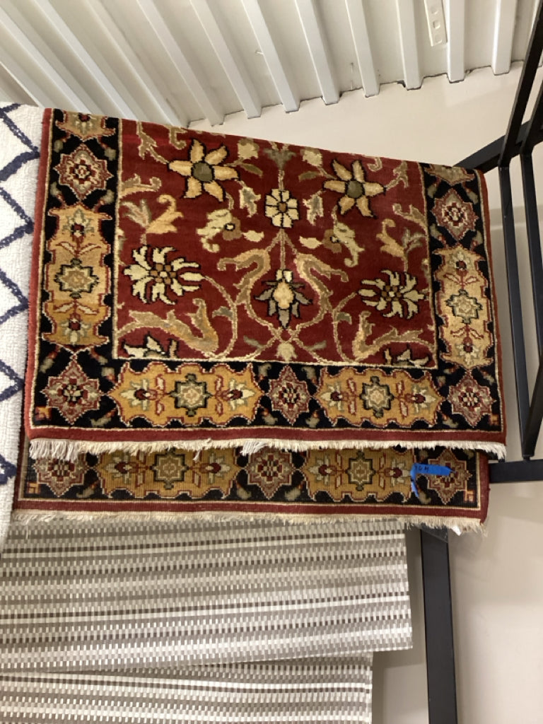 Deep Red ,Black,Gold and Ivory 5 x8 rug