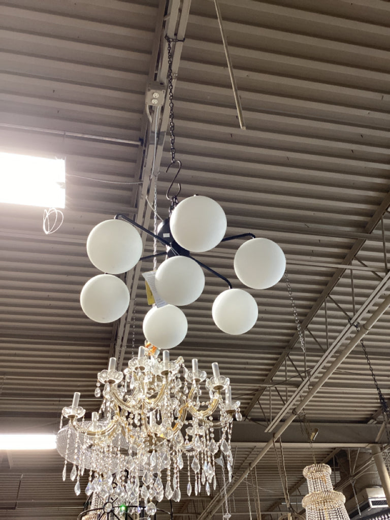 Camdyn 7 Light 25" Flush Mount Black Chandelier  BMZZJQAK