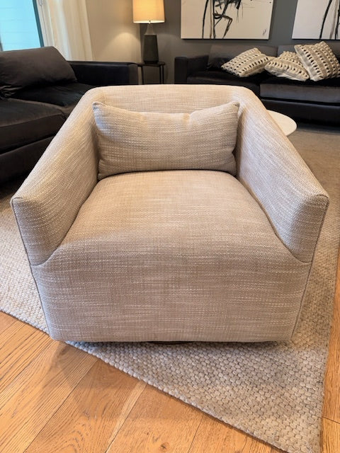 Four Hands York Swivel Chair-Monterry Pebble Color 31x25x28