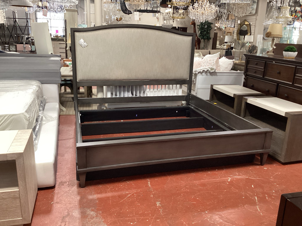 Ethan Allen Continental Upholstered King Bed HB, FB, Side Rails