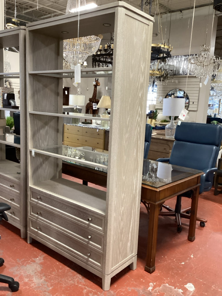 Stickley Wood & Glass Bookcase with Sandbank Finish W42" X  D16 " X  H82"