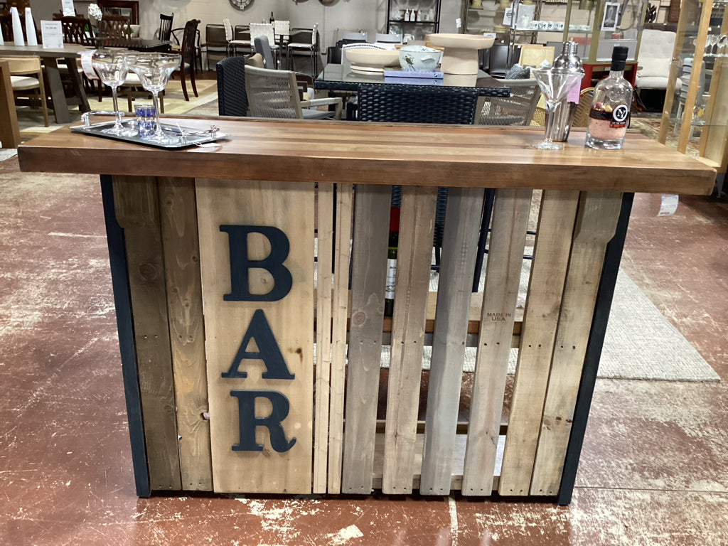 Bar/ rustic reclaimed wood / 50 x 18.5 x 42 high