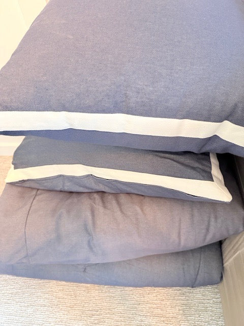 PAIR Twin Denim  Comfprter, eurosham and Pillow
