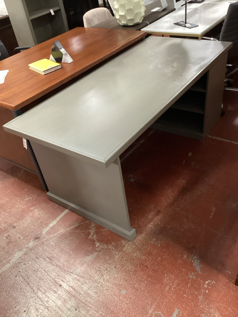 West Elm Wooden Grey  Desk 48" L X 29" W (as found)