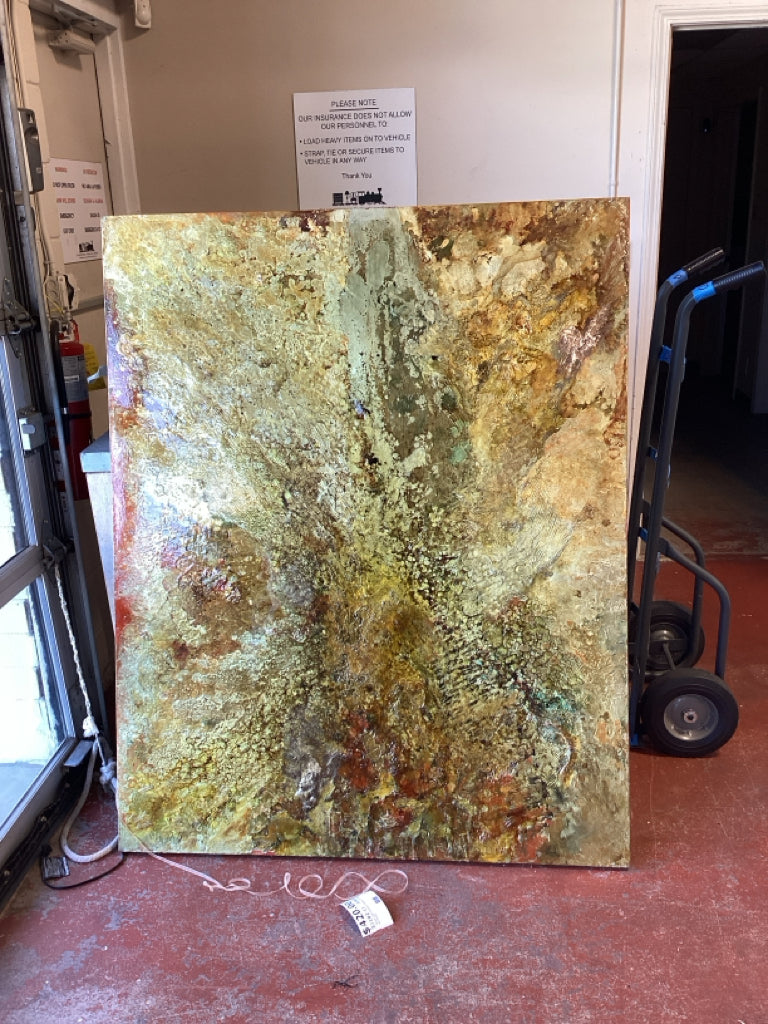 Gold Leaf Finished  Metalic Art  60x48 as found