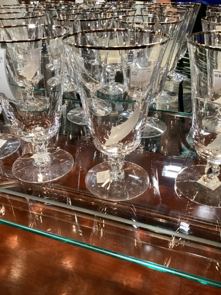 Set of  11 Elegant Platium Crytal 8" Goblets