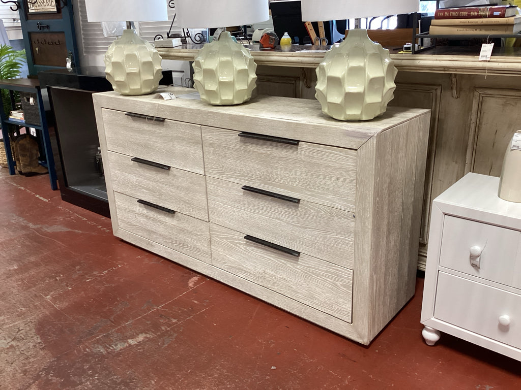 Universal Dresser Light Wood 6 Drawers 70"x19"