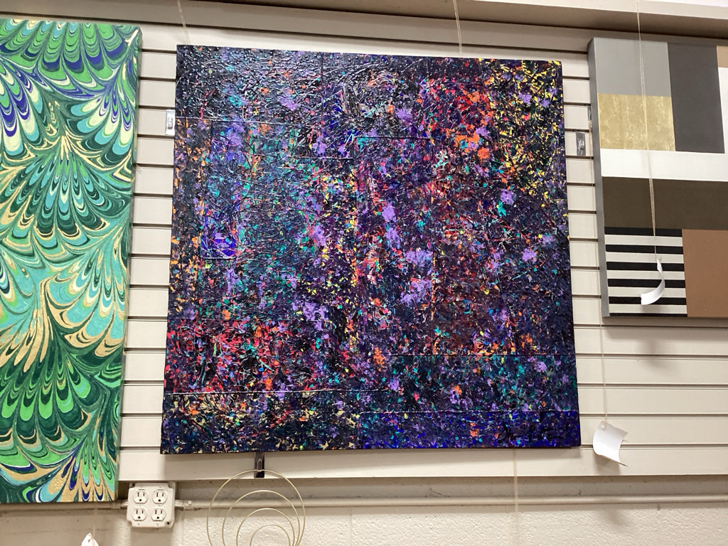 Original Acrylic on Canvas 40x40 Inspired by Jackson Pollock