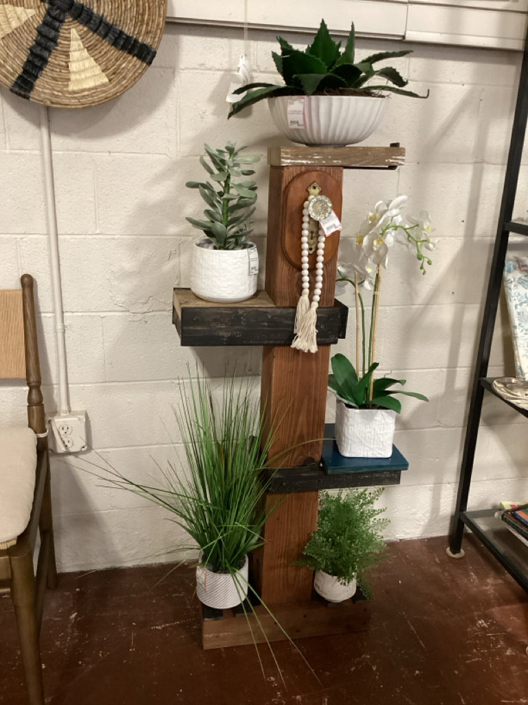 Rustic Reclaimed Wood Plant Stand / display 23w x 9d x 50 hi