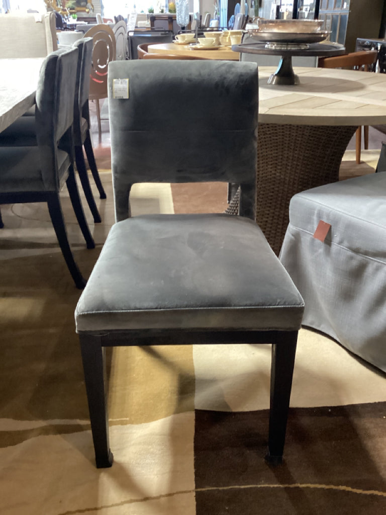 Dining Chais / SET of 6 grey velvet dinng chairs