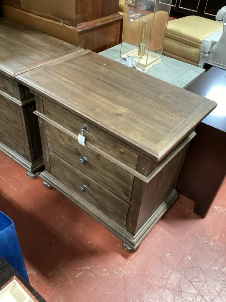 Restoration Hardware BROWN St. James Nightstand 3 Drawer  32x19.5x30