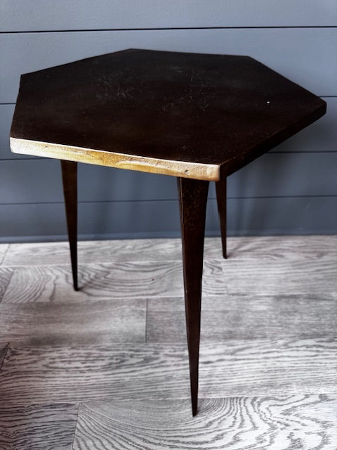 Four Hands Hex End table raw brass 15.5x22