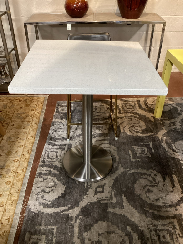 Bistro Table Marble Metal 30 x 30 AS FOUND