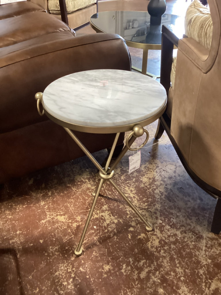 Pottery Barn Marble & brass Side Table