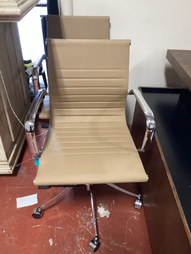 Sunpan Tyler 22" Modern Faux Leather and Stainless Steel Office Chair