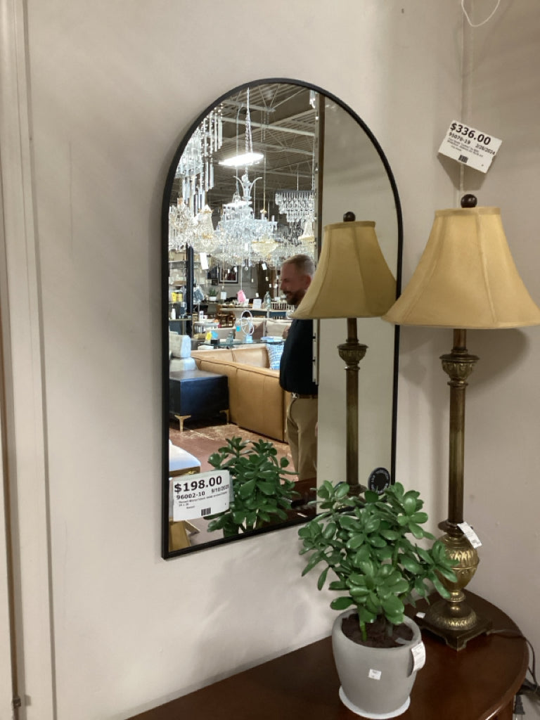 Renwil Mirror/ black metal arched frame 24 x 36