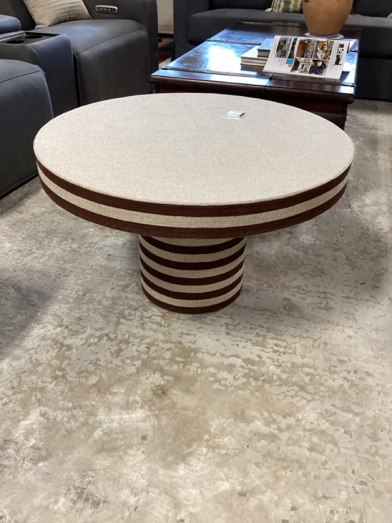 Lyra 30" Natural Striped Cotton Jute Contract-Grade Coffee Table30" X 30" X 18"