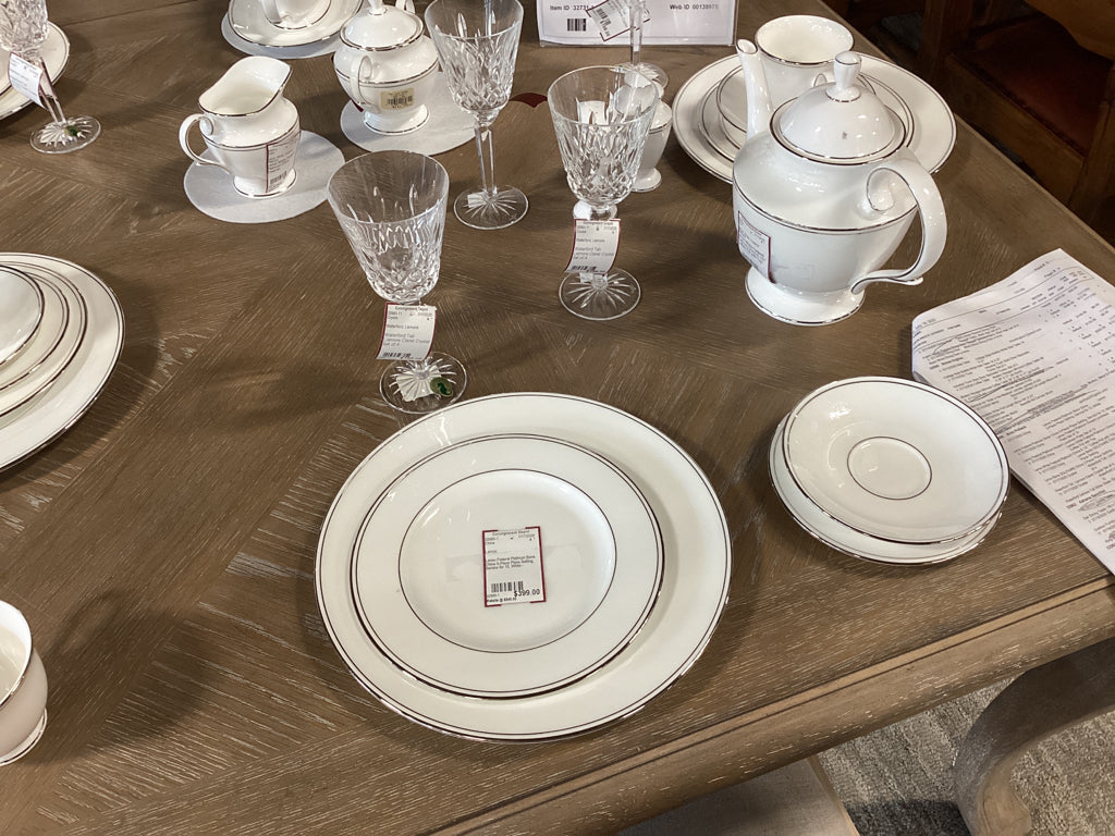 Lenox Federal Platinum Bone China 5-Piece Place Setting, Service for 12, White -