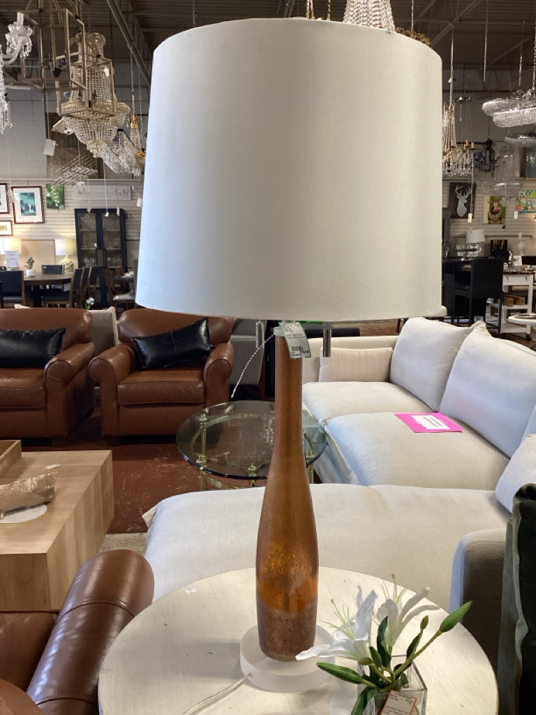 Global View Amber Glass Table Lamp 36"