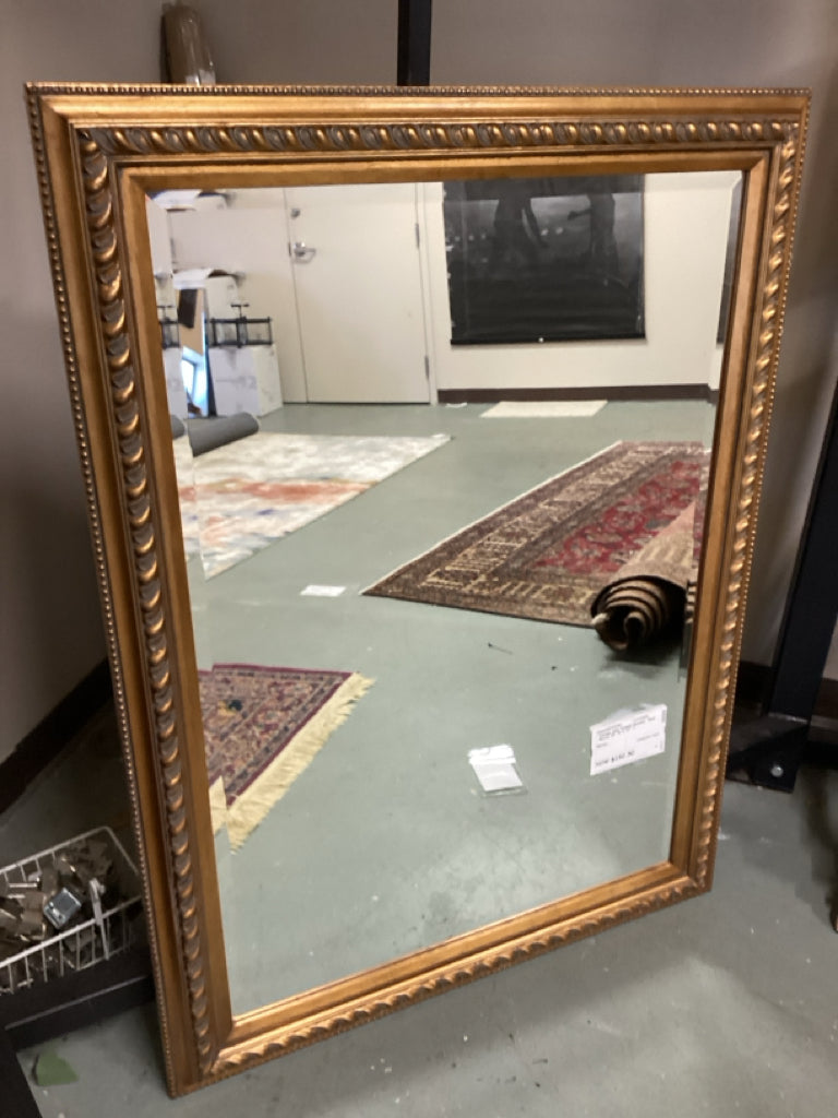 Vintage Gold Framed Beveled  Wall Mirror 35" W X 47" T