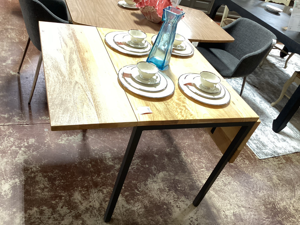 Box Frame Drop Leaf Dining Table Raw Mango 24-48