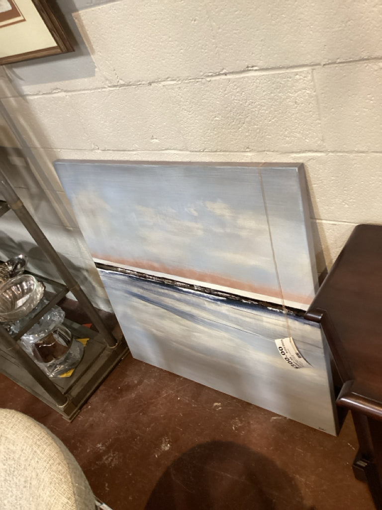 Renwil Abstract Oil on Canvas Shoreline View  39x39