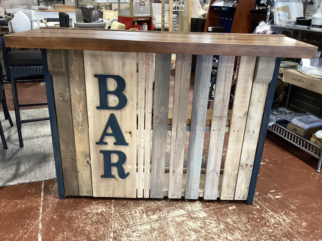 Bar/ rustic reclaimed wood / 50 x 18.5 x 42 high