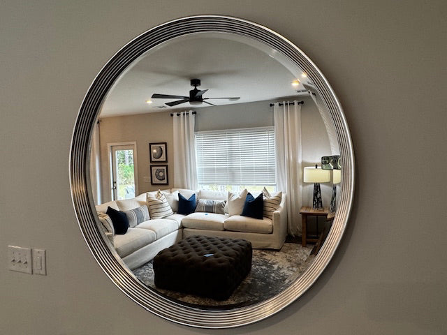 Uttermost Serenza Round Silver Mirror; 42â€