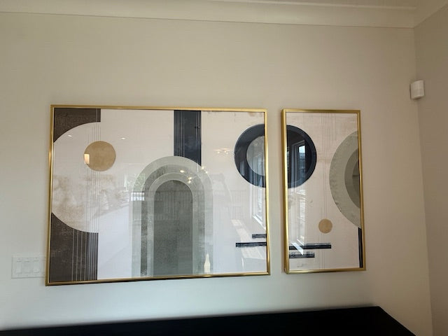 Four Hands Harmonic Shapes Diptych (2 Piece) 50x40 and 20x40