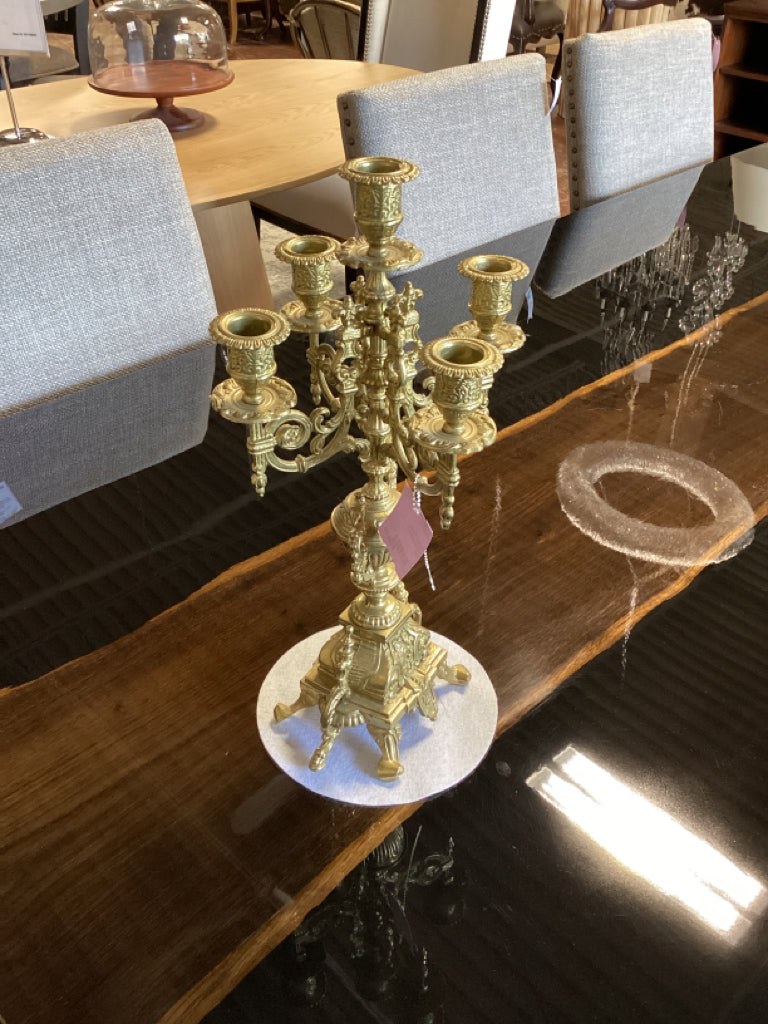 Italian Brass candelabra 9" x 17" tall