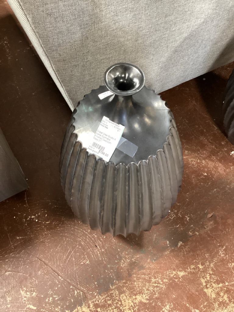 Global View Studio A Home Gunmetal Finished Sawtooth  Vase 21"