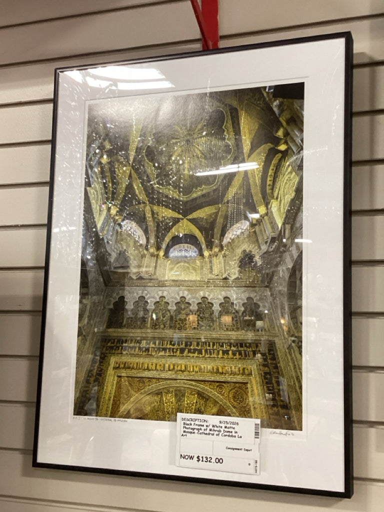 Black Frame w/ White Matte Photograph of Mihrab Dome in Mosque-Cathedral of Cord