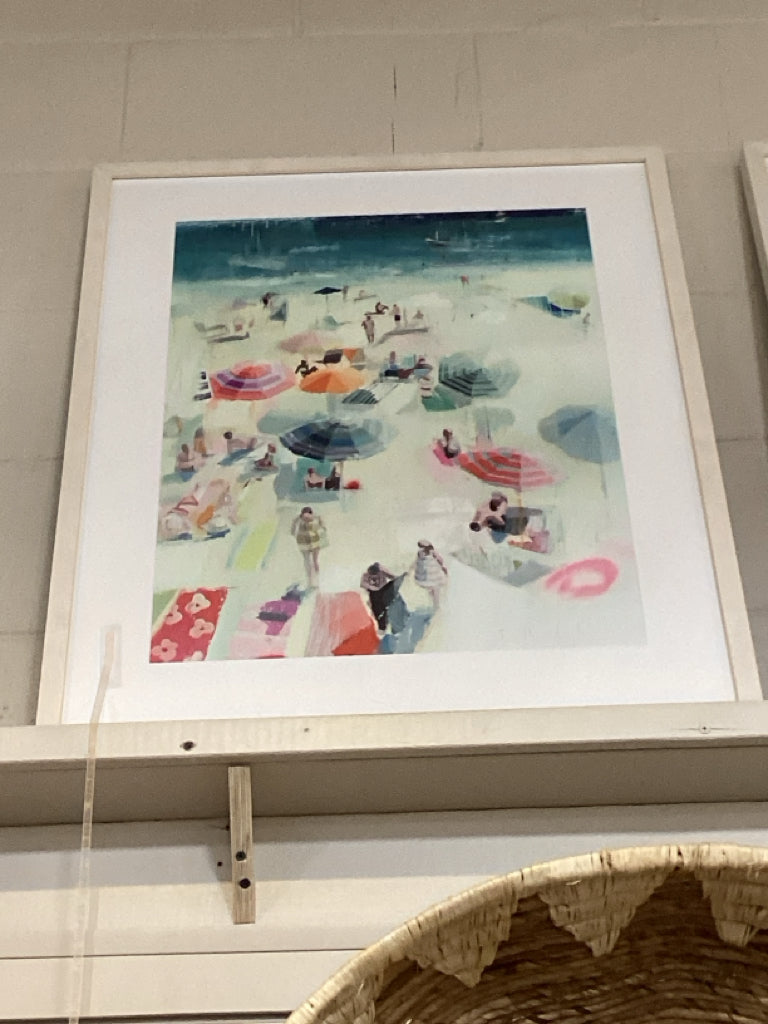 Tell Duncan White Framed The Beach Print 24" T X 18" W