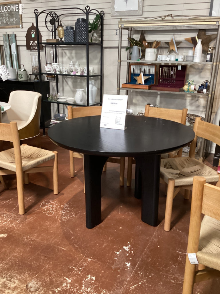Olivetta Round Wood Dining Table 47"Black 26vh4w6m