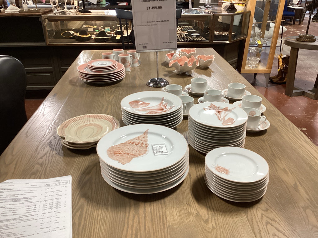 Fitz & Floyd 1980 Peach Coquille China Assorted Set (57pcs)