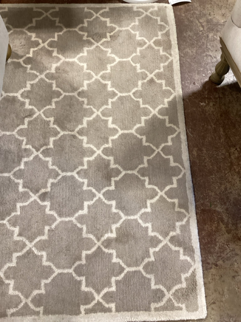 Nourison Rectangle 5X8 Rug Jali Geo Ring Taupe